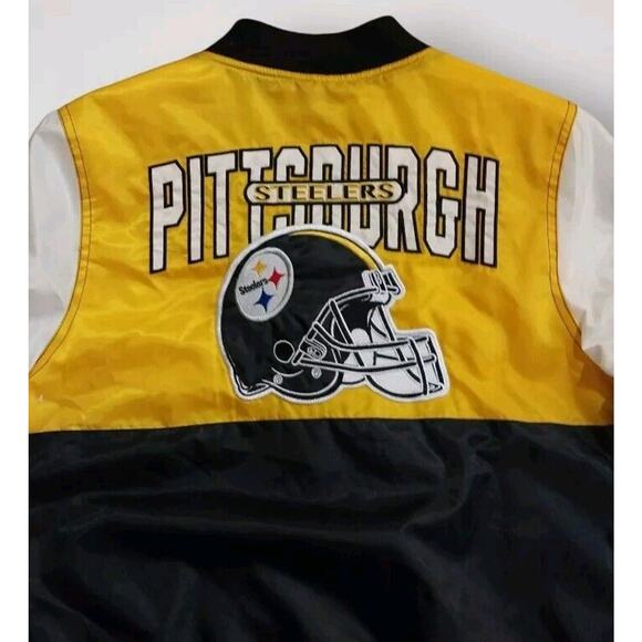 NFL Team Apparel Pittsburgh Steelers Quilted Bomber Jacket Size M - Picture 8 of 8
